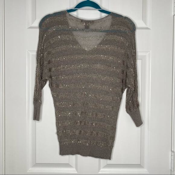 INC International Concepts Womens Metallic Sequin Dolman Sleeve Sweater Top XS - Picture 5 of 6